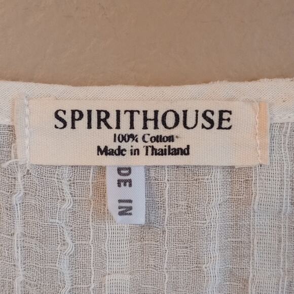 SpiritHouse Light Cotton Lagenlook Breezy Short Sleeve High Low Top Size L/XL - Picture 5 of 8